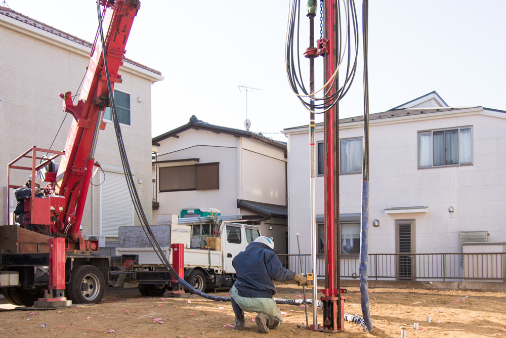 北欧輸入住宅の地盤補強工事